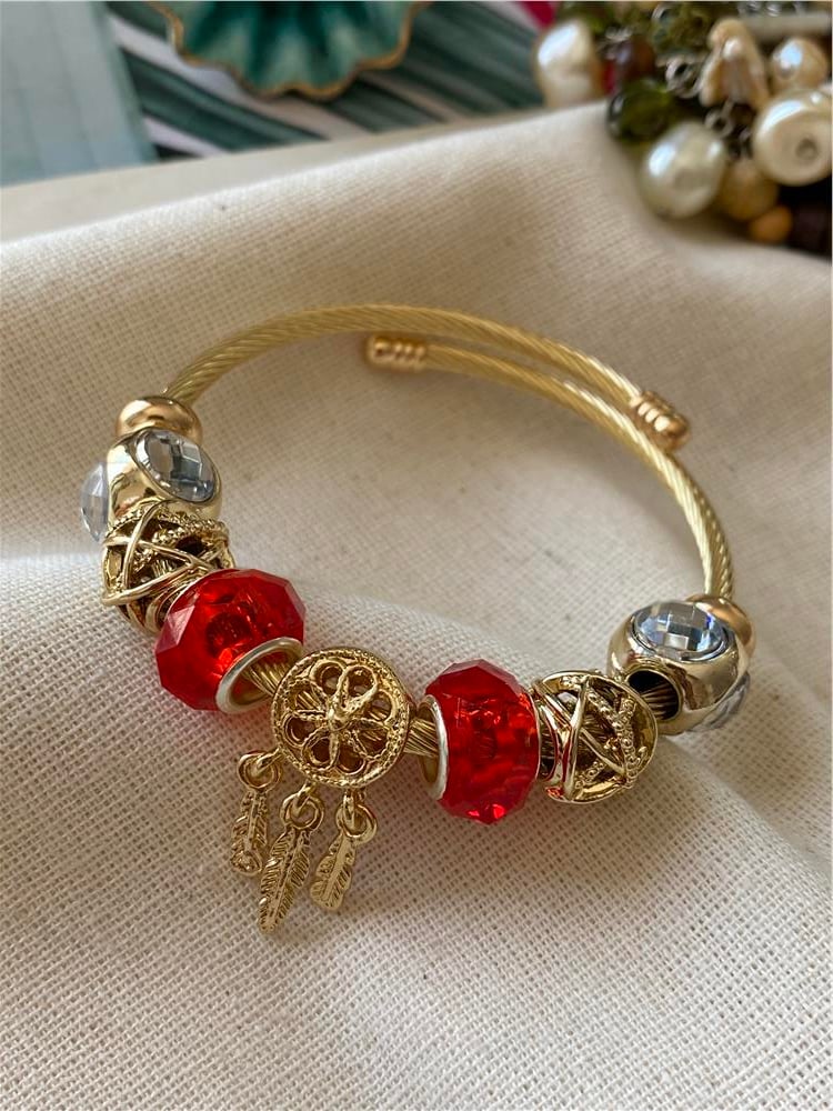 Çelik Kırmızı Rüya Kapanı Charm Bileklik