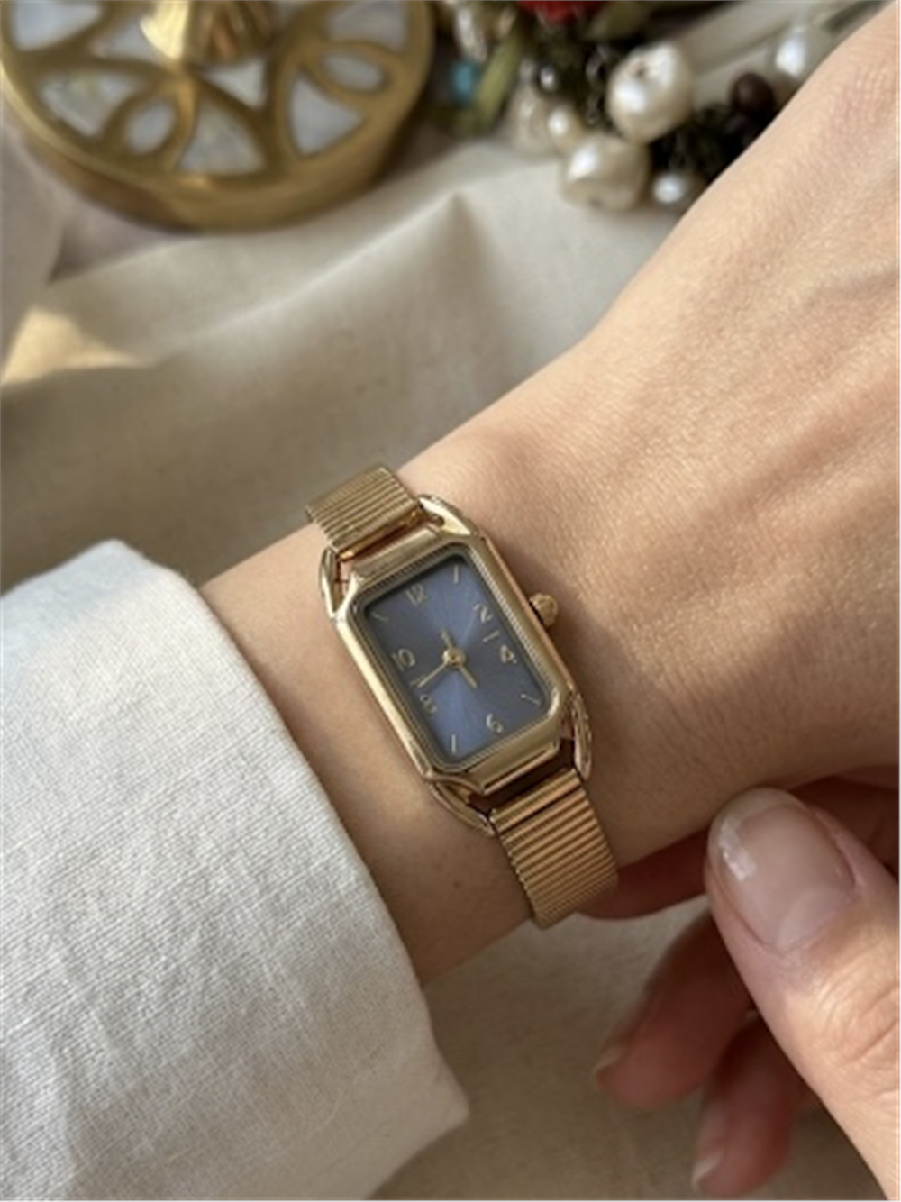 Çelik Kordon Lacivert Kadranlı Vintage Model Kol Saati