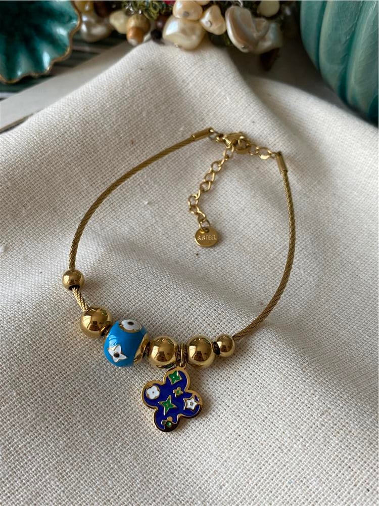 Çelik Lacivert LV Charmlı Bileklik