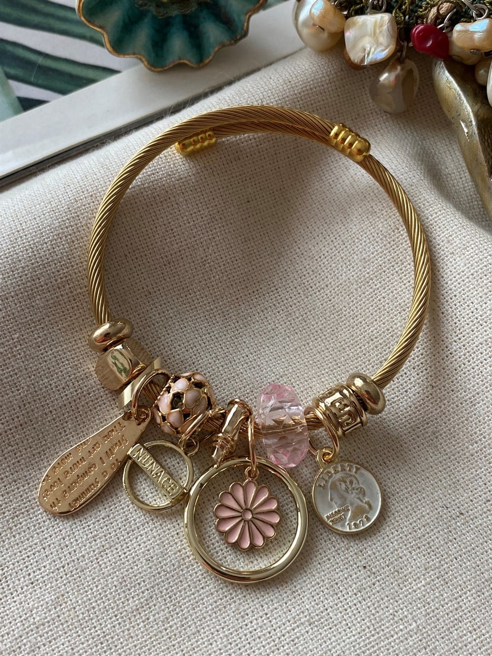 Çelik Liberty Charm Bileklik