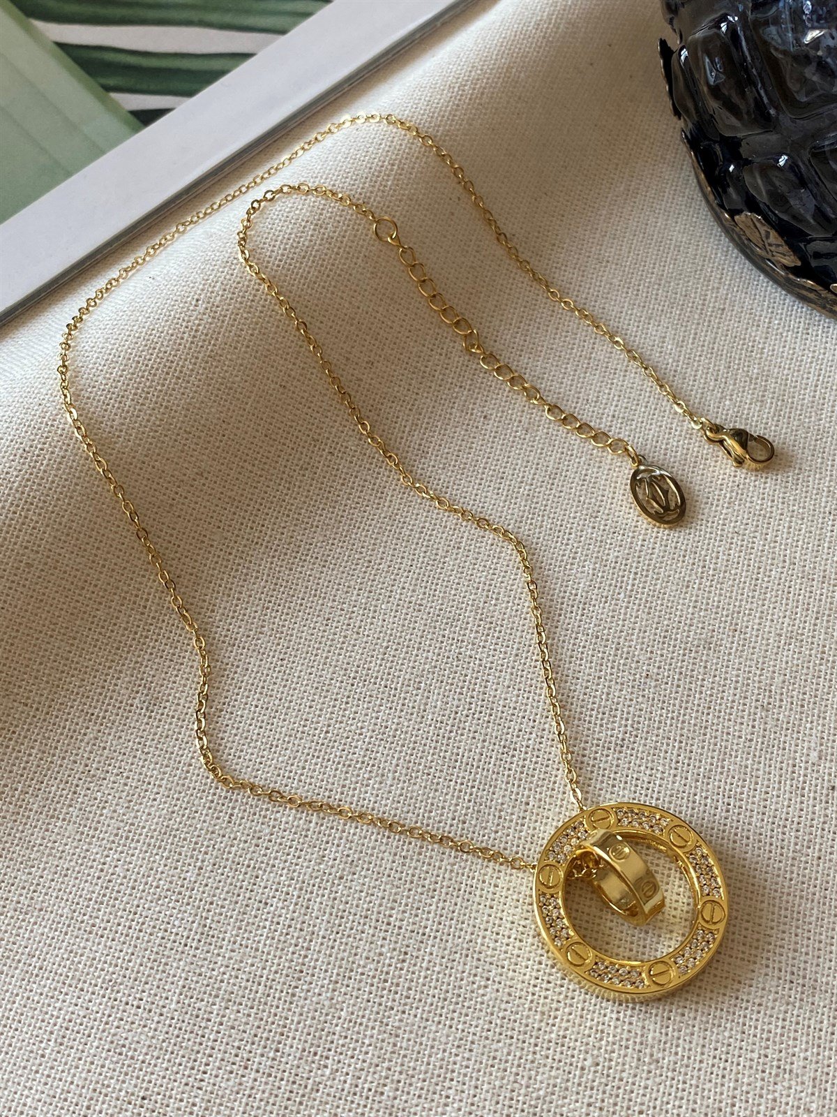 Çelik Love Halka Kolye