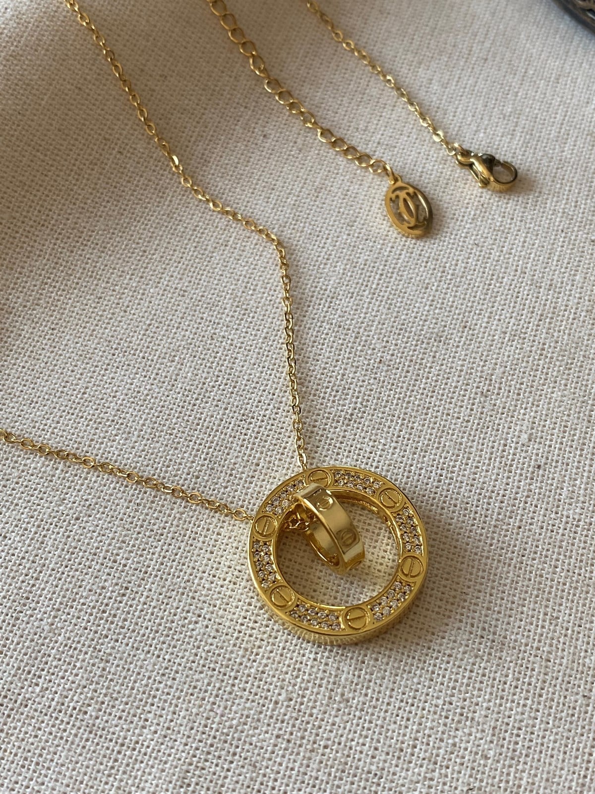 Çelik Love Halka Kolye