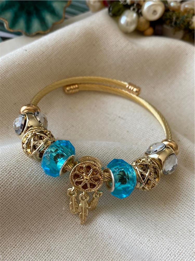 Çelik Mavi Rüya Kapanı Charm Bileklik