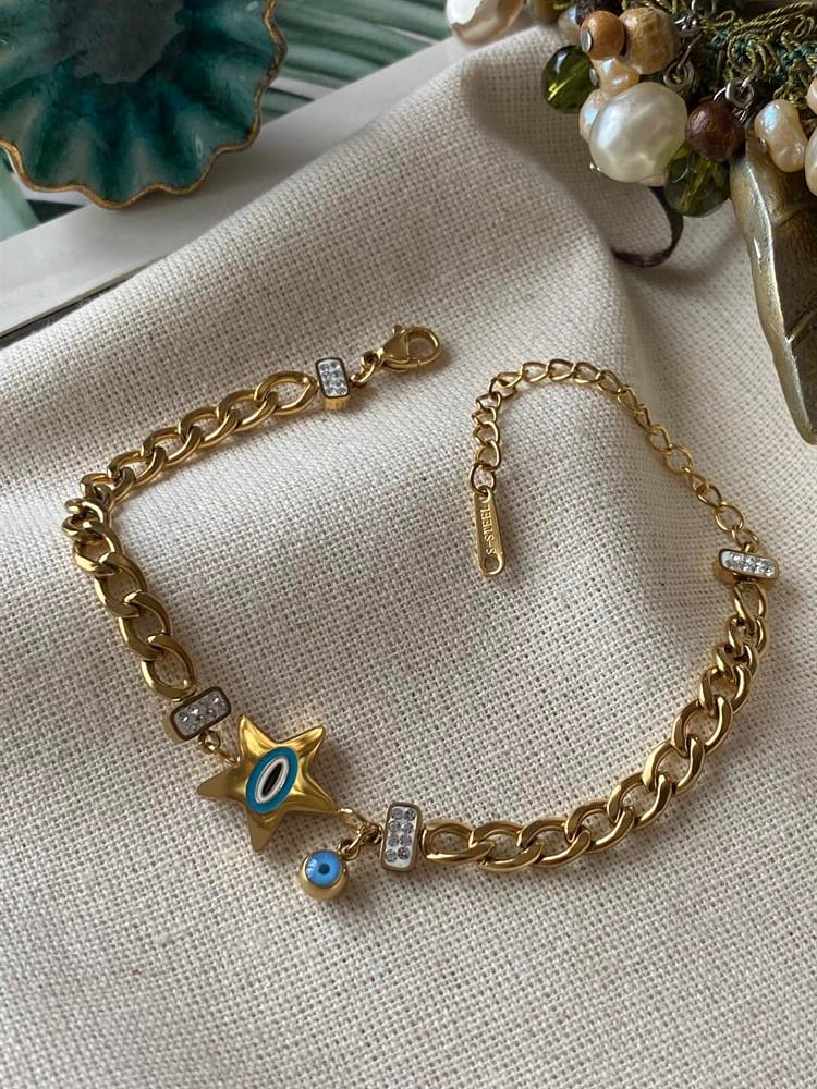 Çelik Mineli Yıldız Bileklik