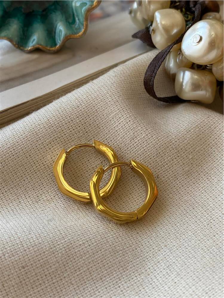 Çelik Mini Altıgen Küpe