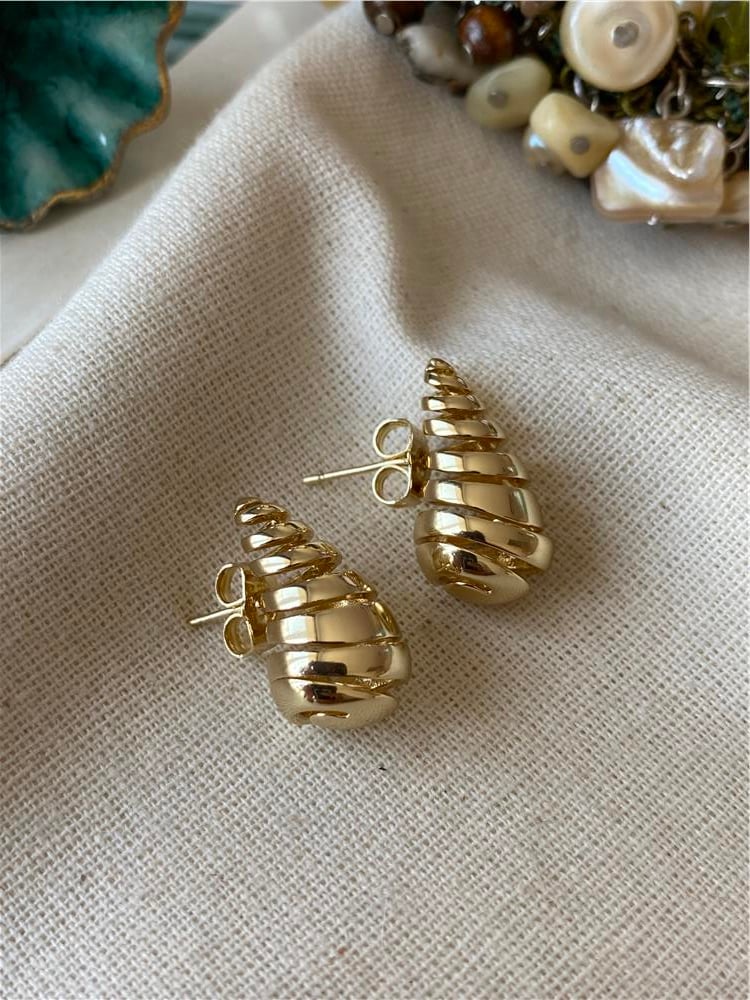 Çelik Mini Cut Bubble Comma Küpe