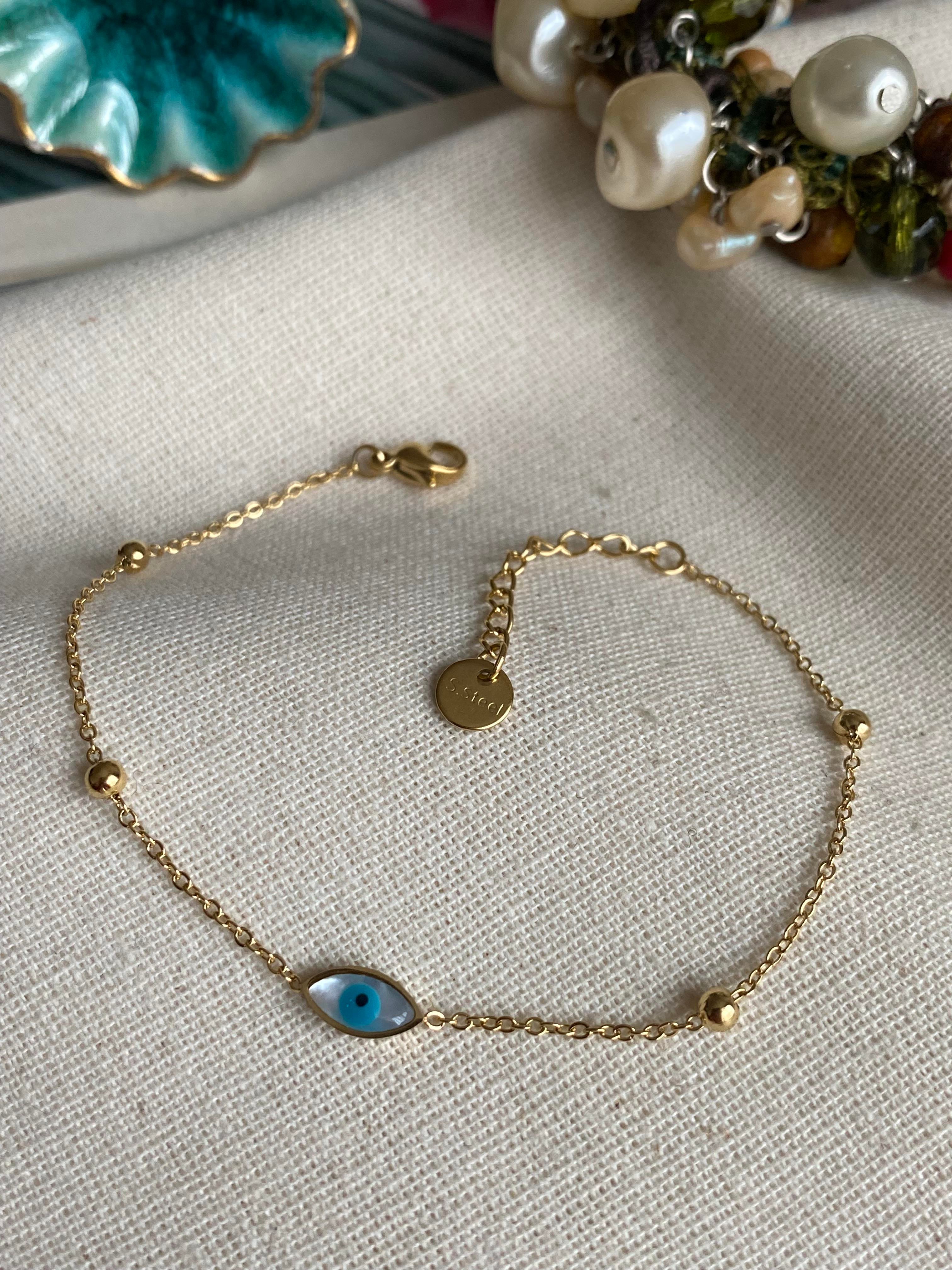 Çelik Mini Dorikalı Eye Kolye 