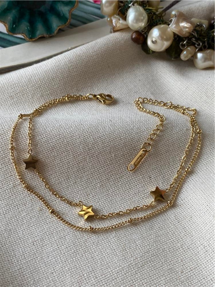 Çelik Mini Dorikalı Yıldız Halhal
