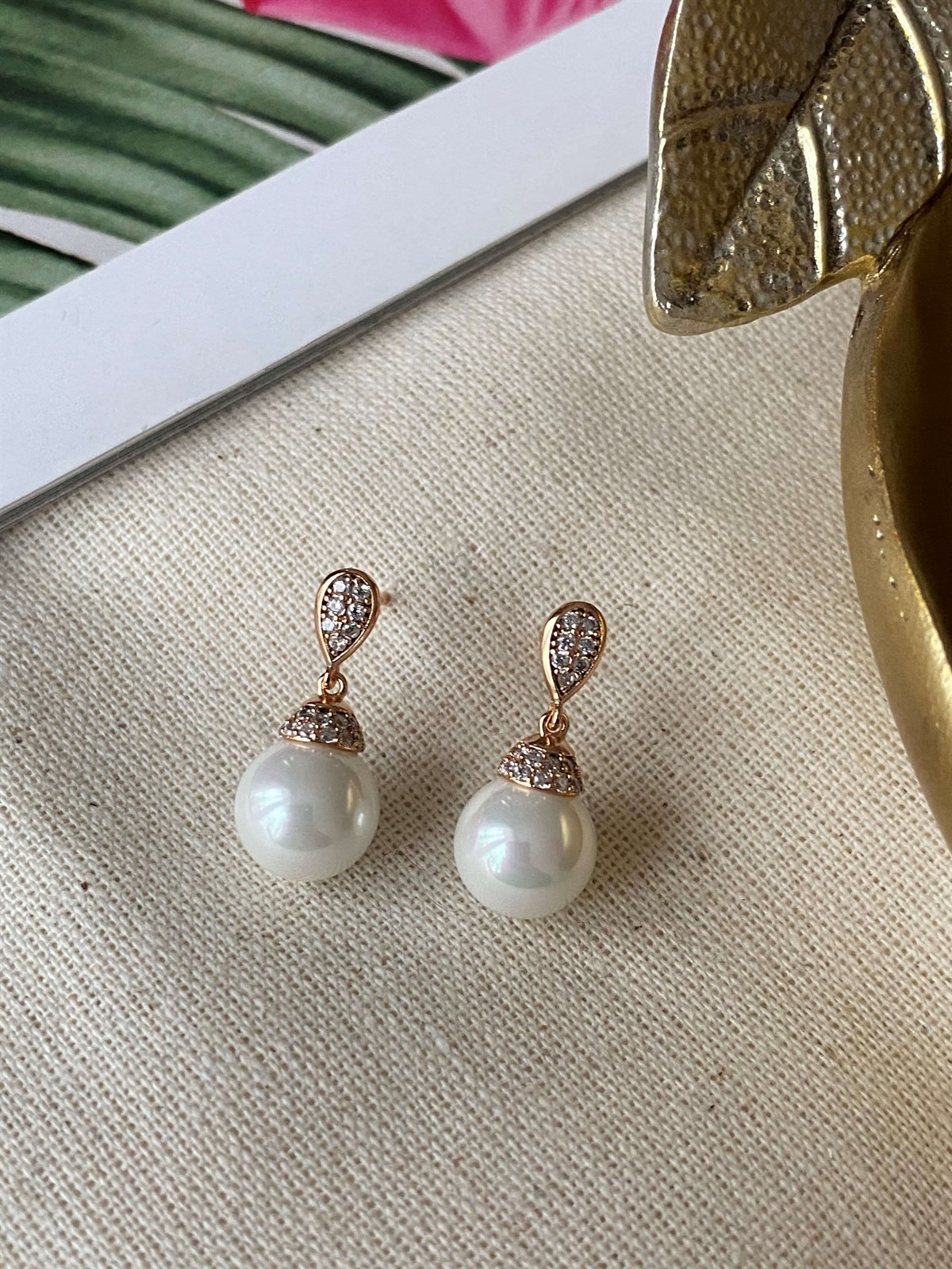 Çelik Mini İnci Küpe