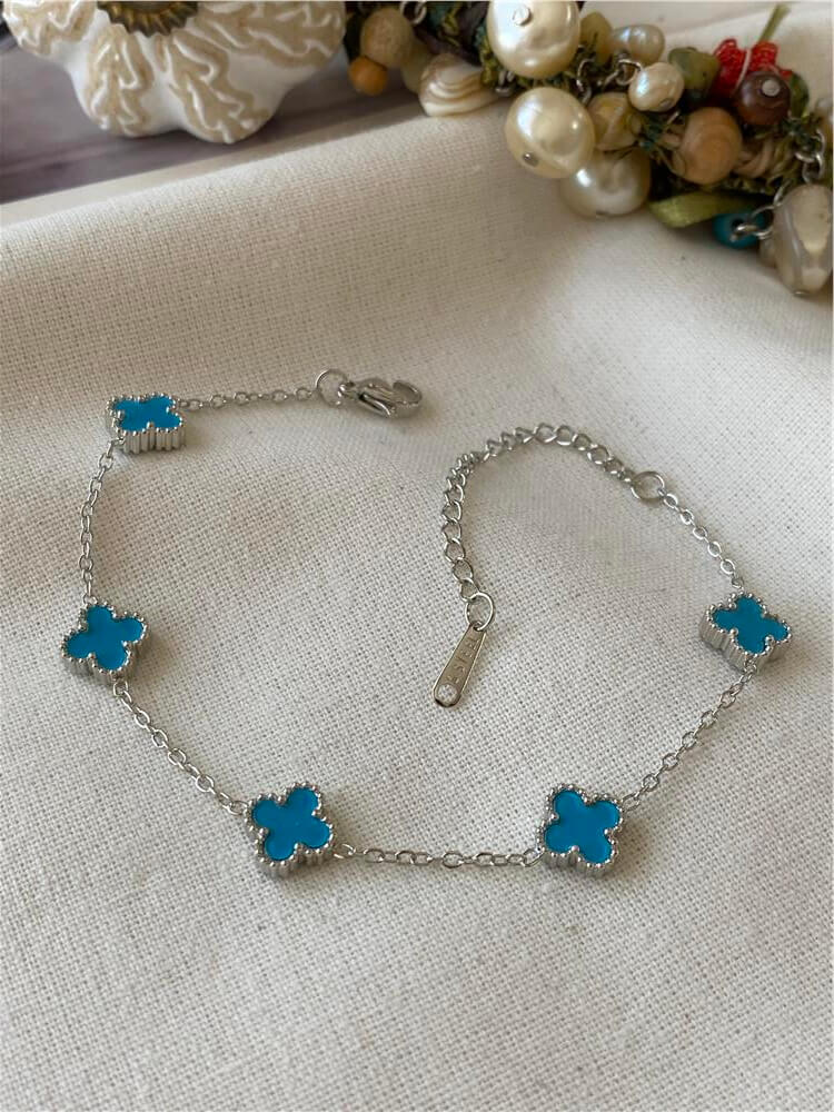 Çelik Mini Mavi Cleef Bileklik