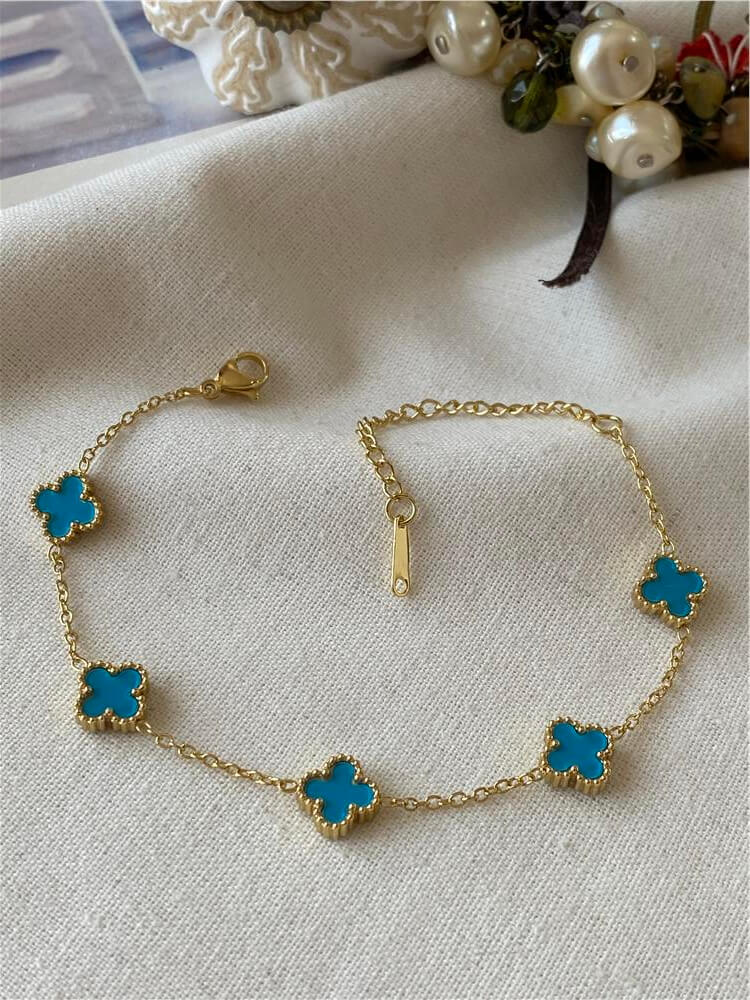 Çelik Mini Mavi Cleef Bileklik