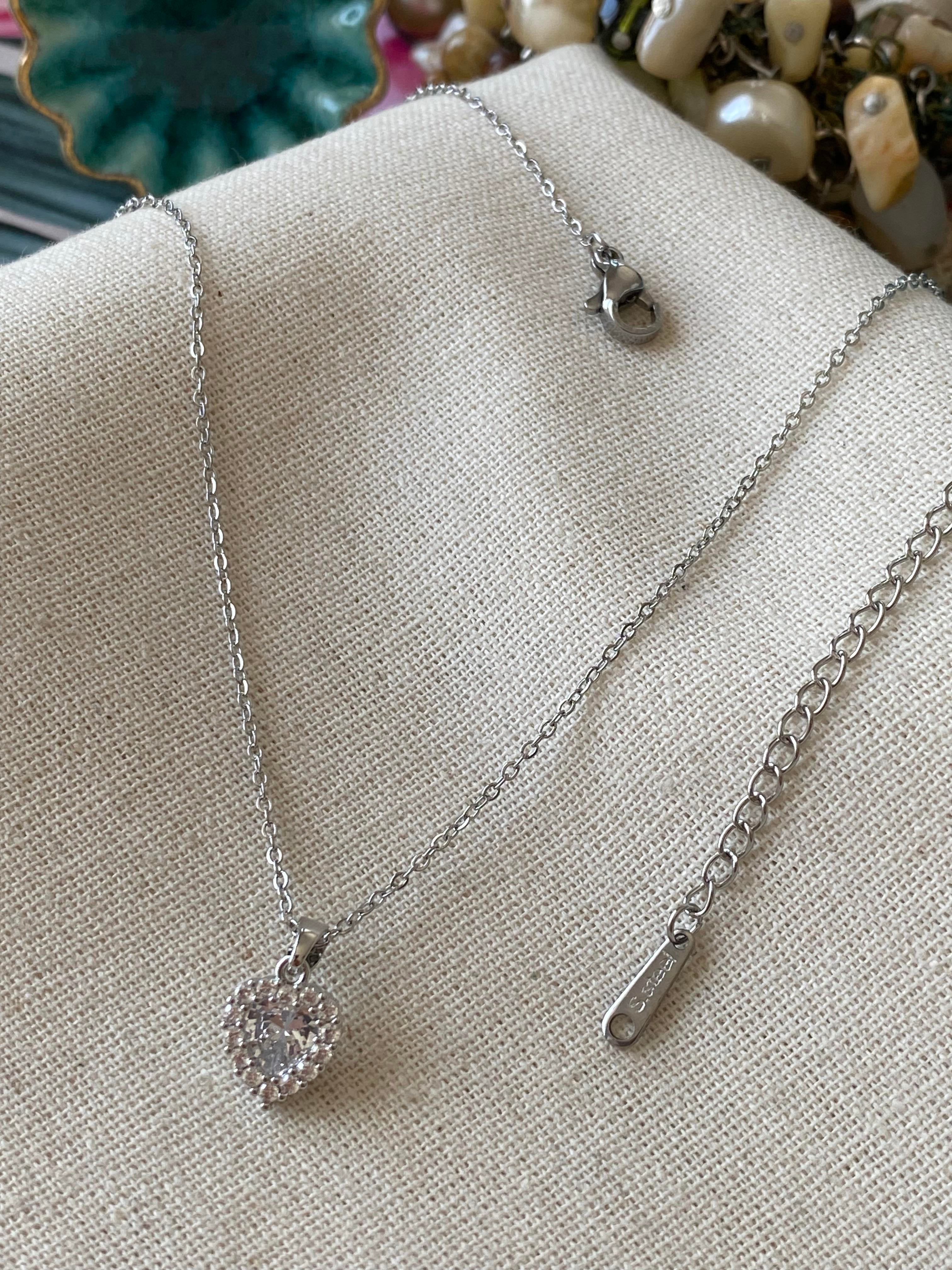 Çelik Minimal Kalp Kolye