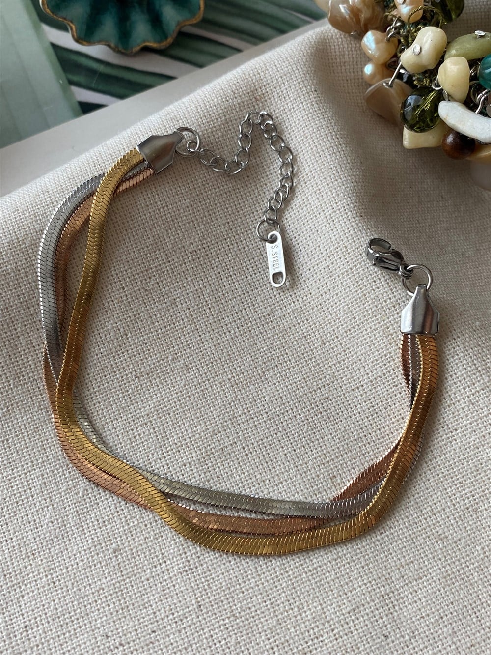 Çelik Mix Üçlü Yassı Bileklik