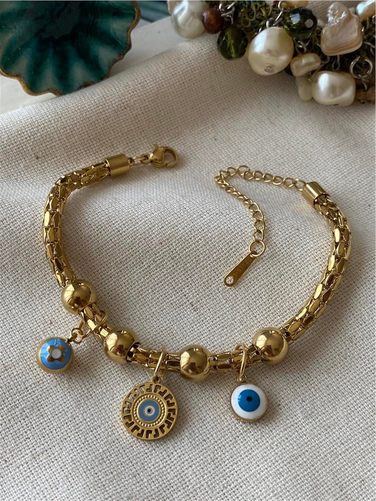 Çelik Nazarlı Silindir Bileklik