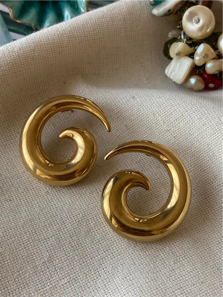 Çelik Okyanus Dalgası Küpe