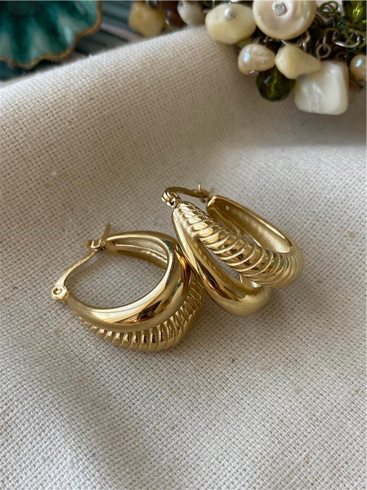 Çelik Patterned Küpe