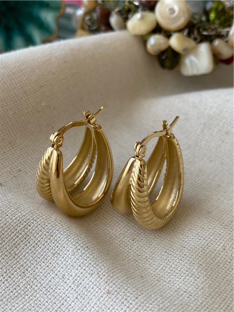 Çelik Patterned Küpe