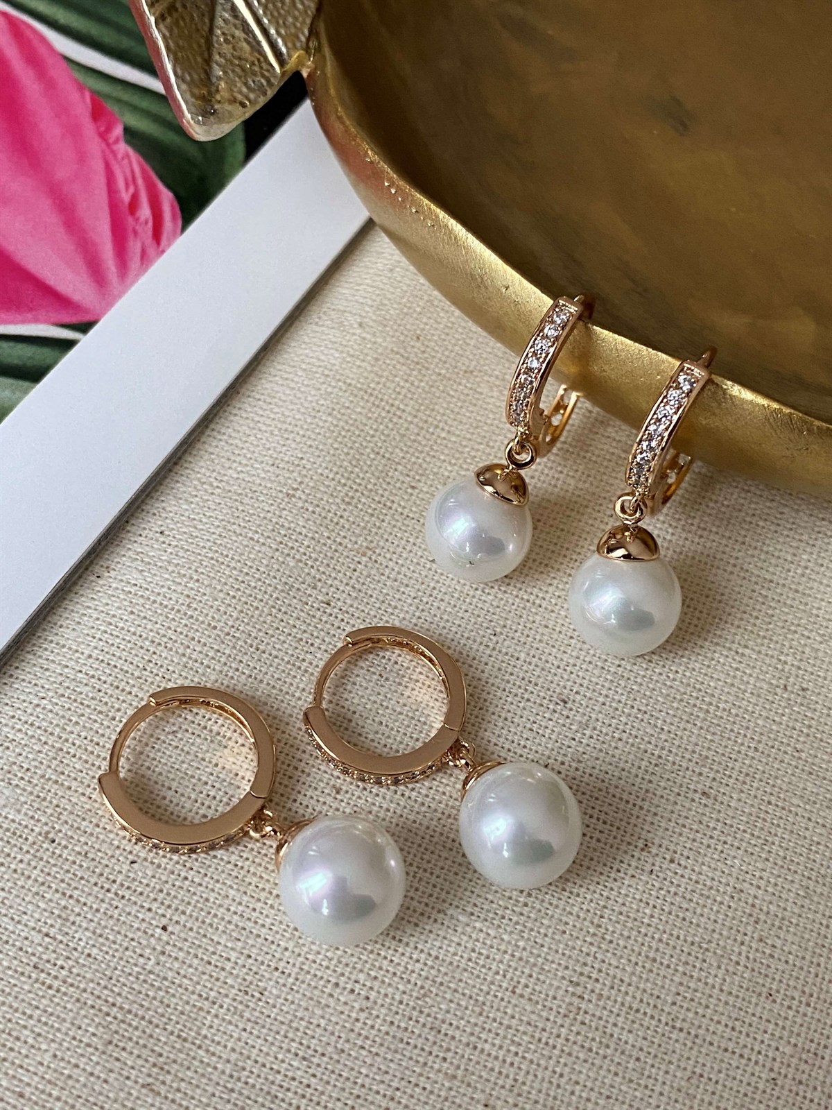 Çelik Pearl Küpe