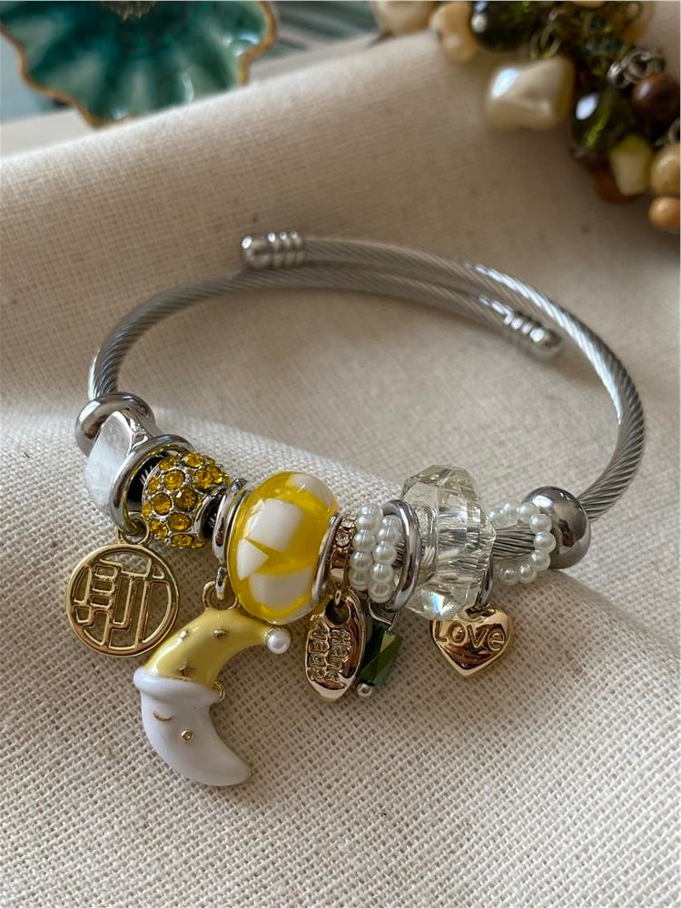 Çelik Sarı Aydede Charm Bileklik