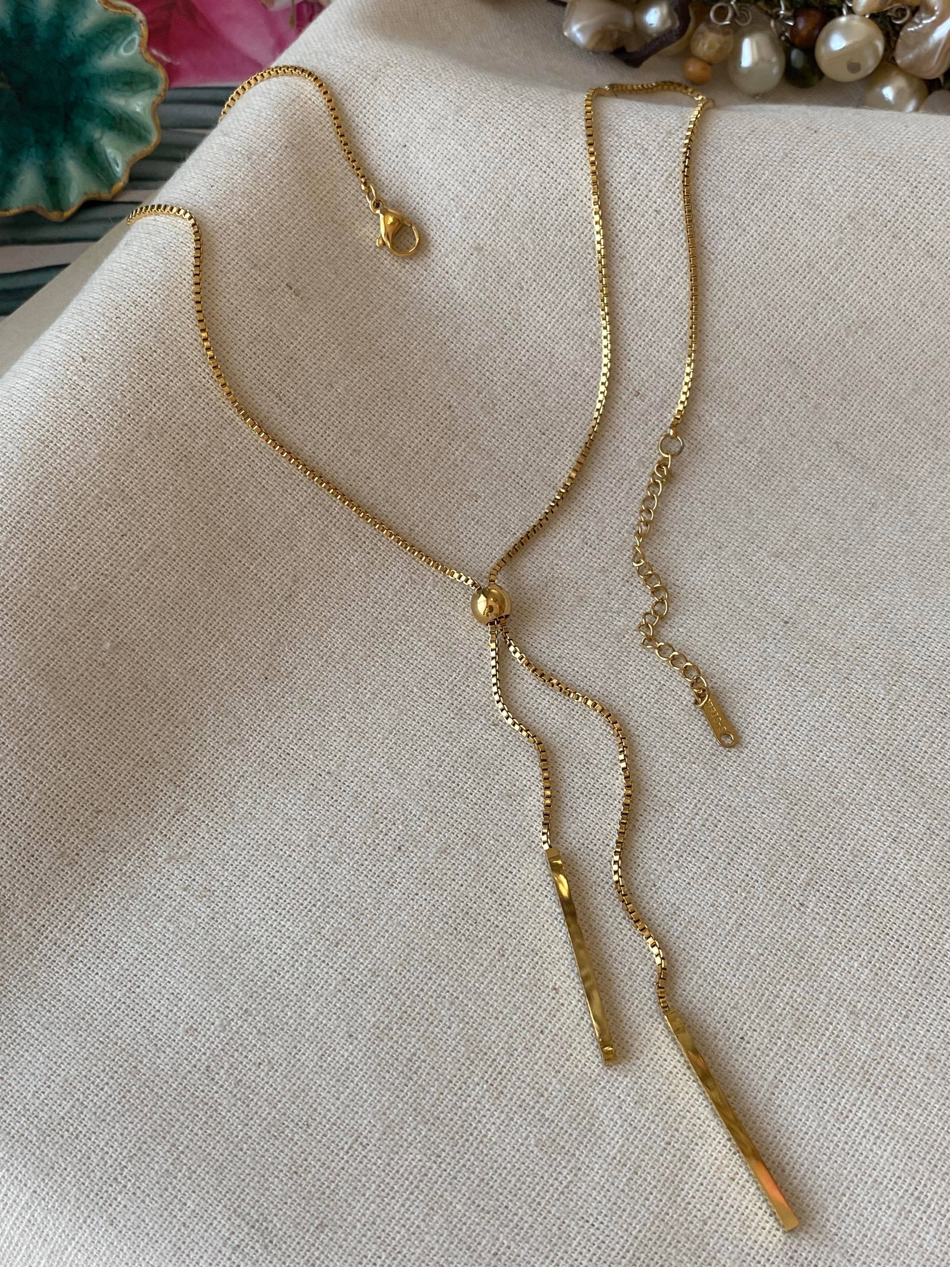 Çelik Sarkıt Çubuk Kolye 