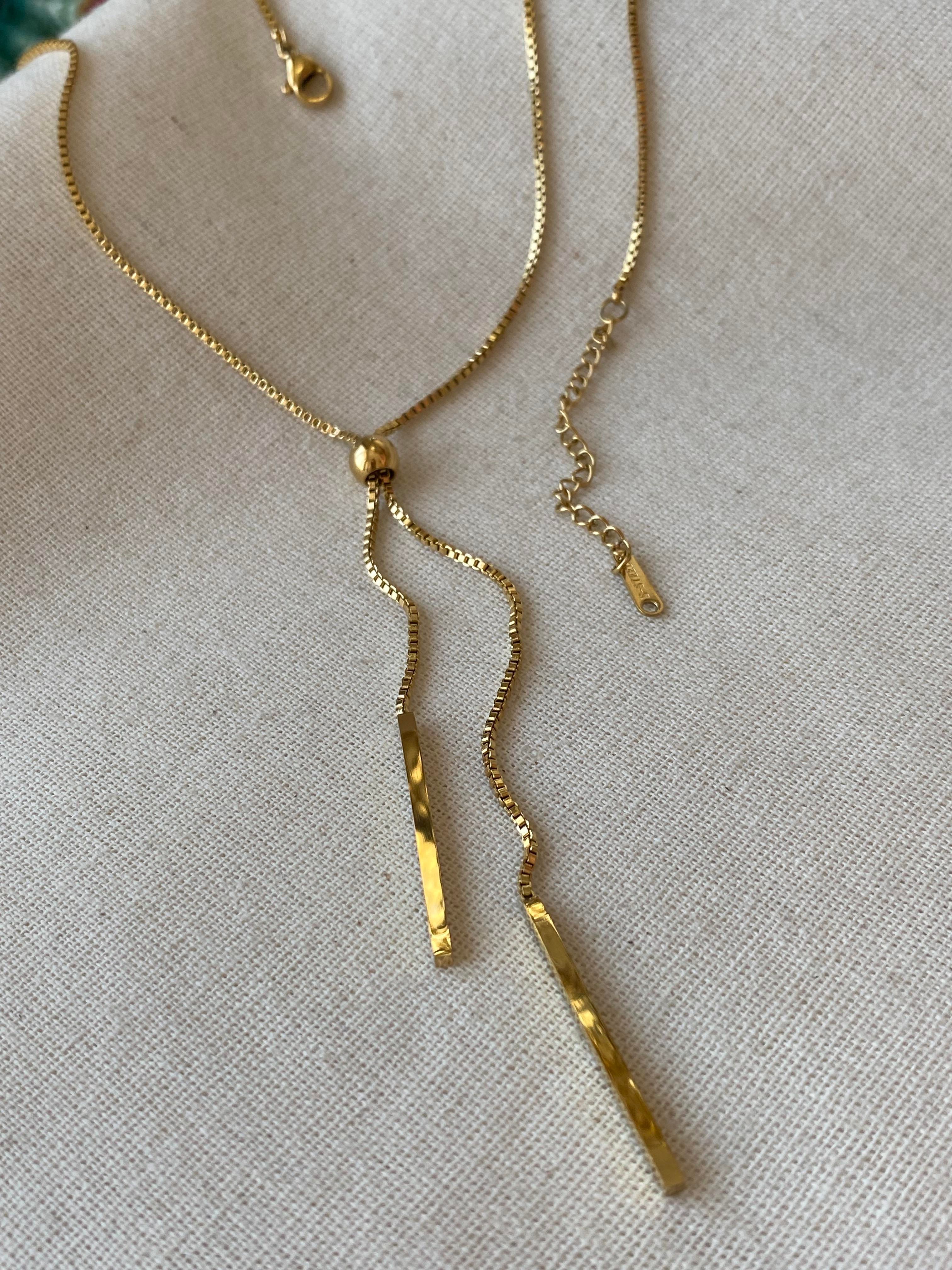 Çelik Sarkıt Çubuk Kolye 