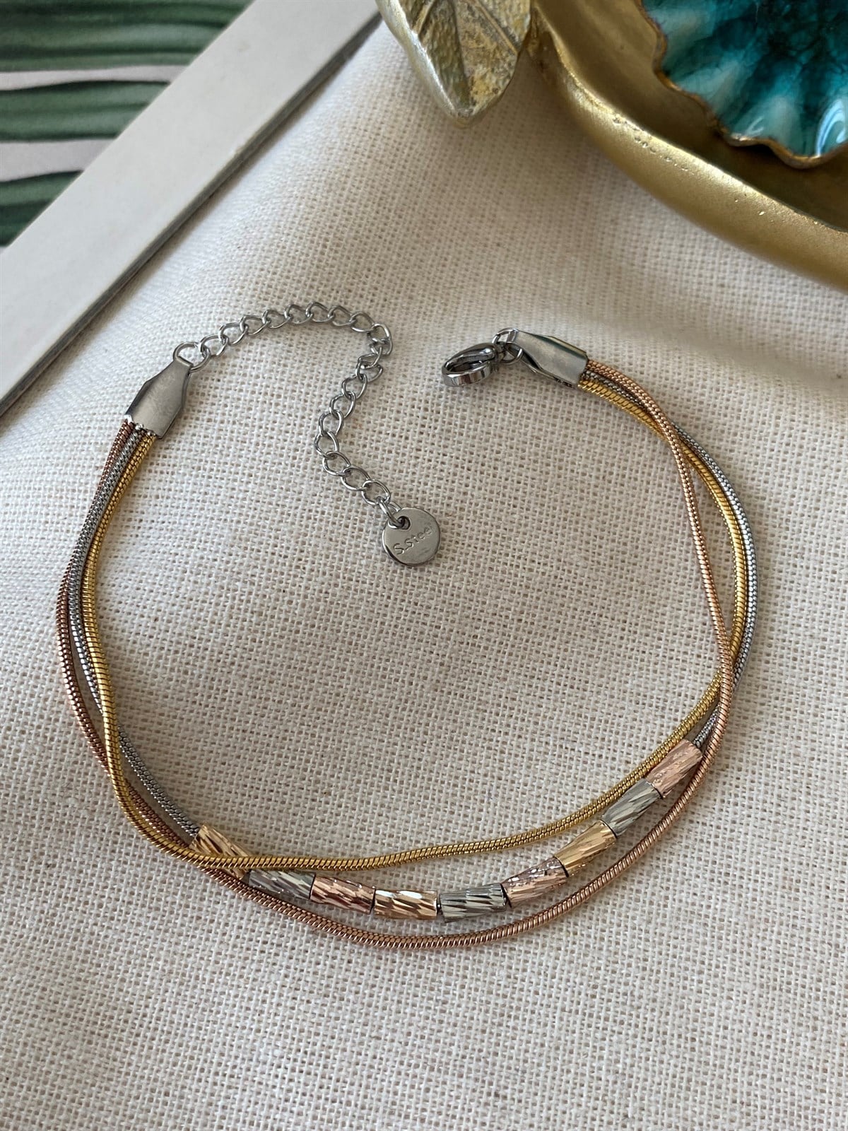 Çelik Silindir Üçlü Bileklik