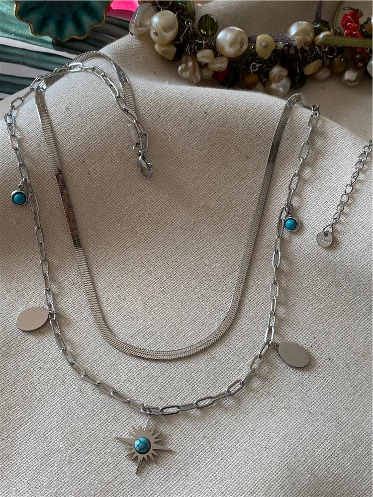 Çelik Silver Ataç Kutup Kolye 
