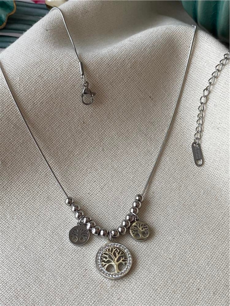 Çelik Silver  Dorikalı Hayat Ağacı Kolye