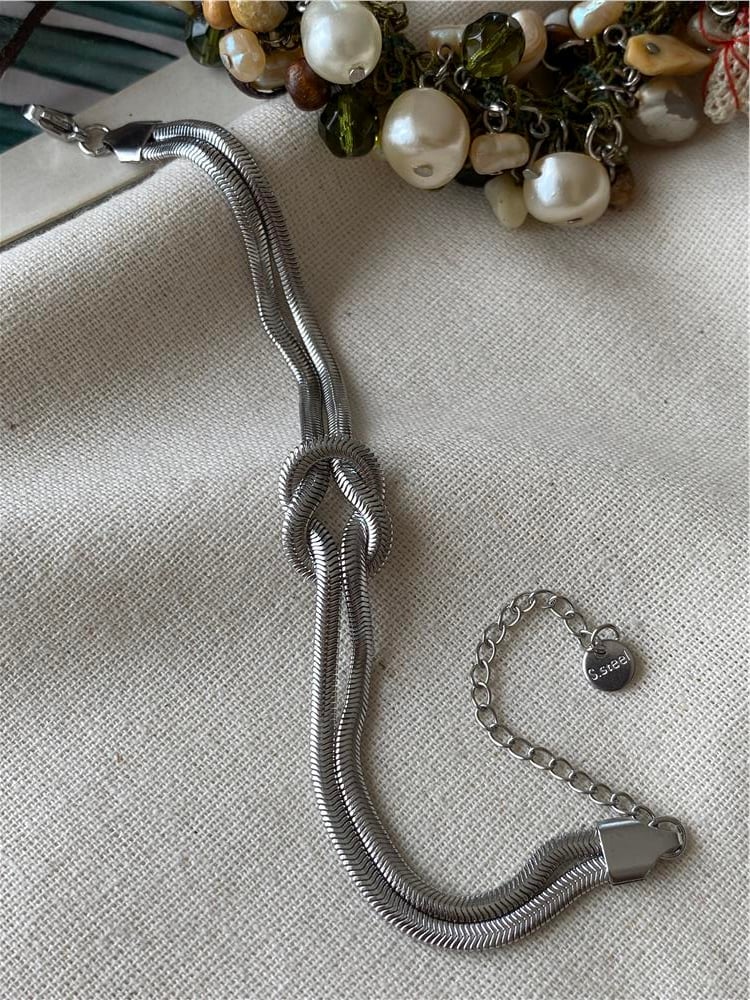 Çelik Silver Düğüm Bileklik