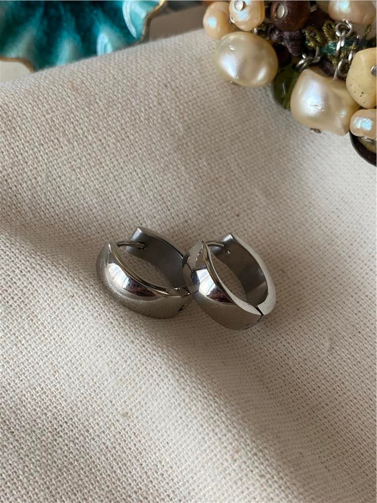 Çelik Silver Halka Küpe