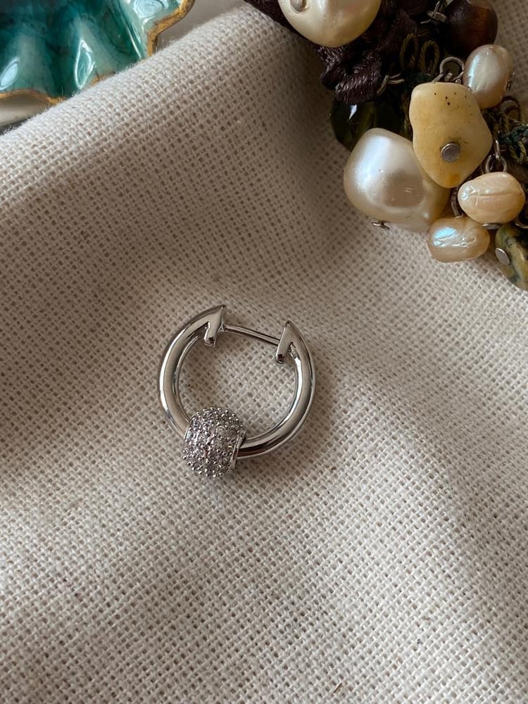 Çelik Silver Halka Taş Piercing