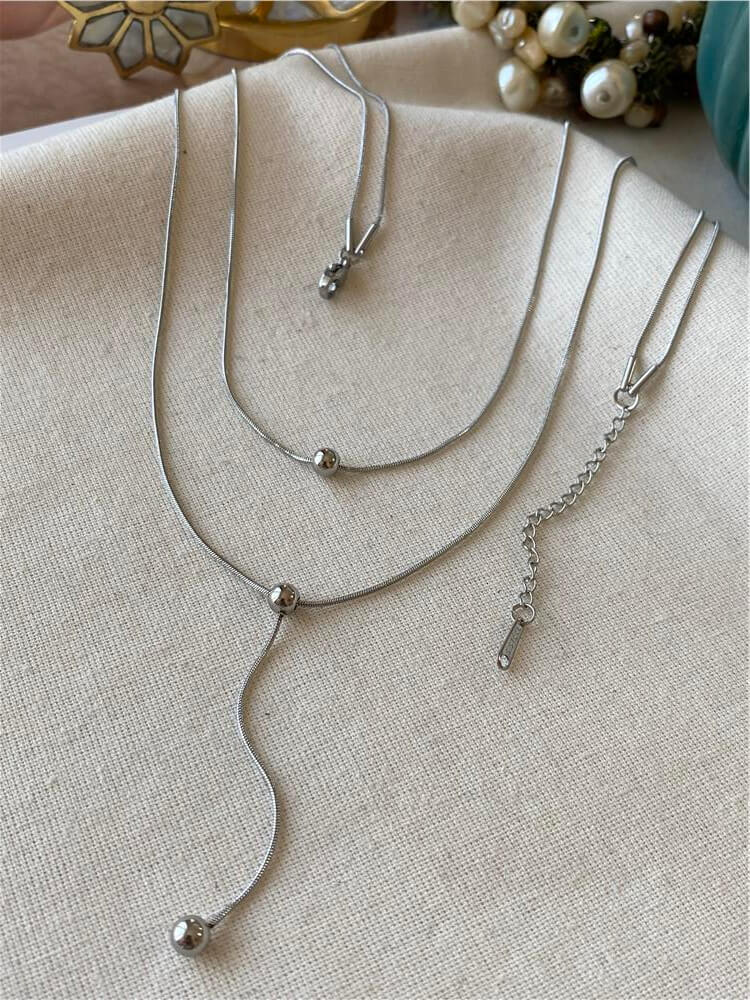 Çelik Silver İkili Dorikalı Kolye