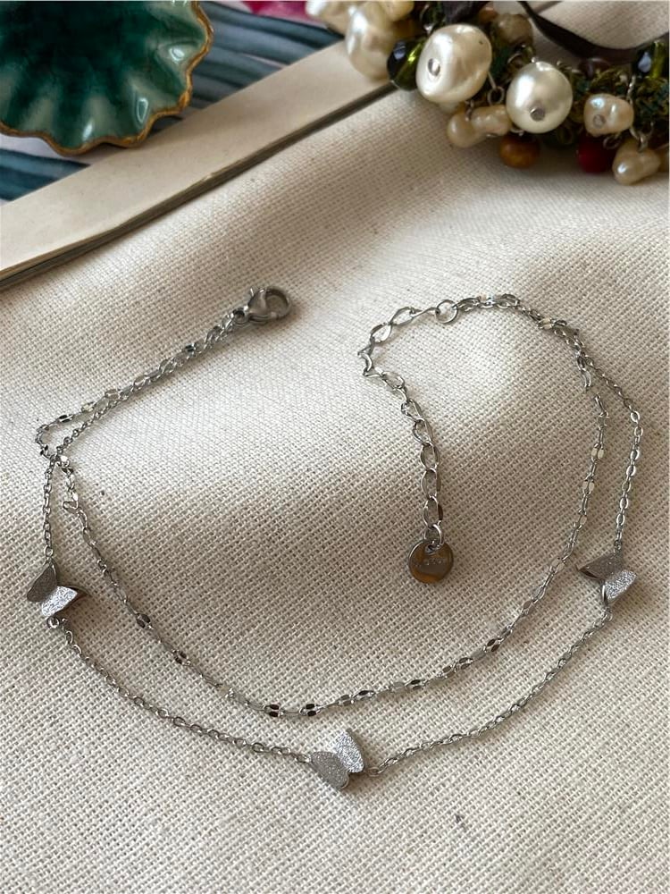 Çelik Silver Kelebekler Halhal