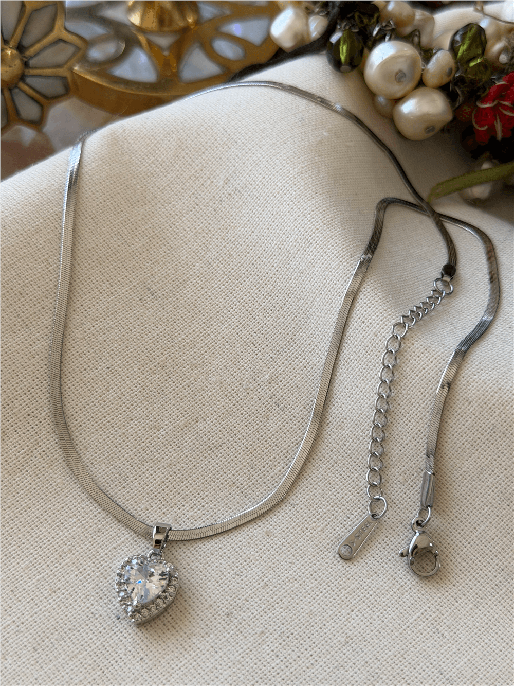 Çelik Silver Mini Kalp Kolye