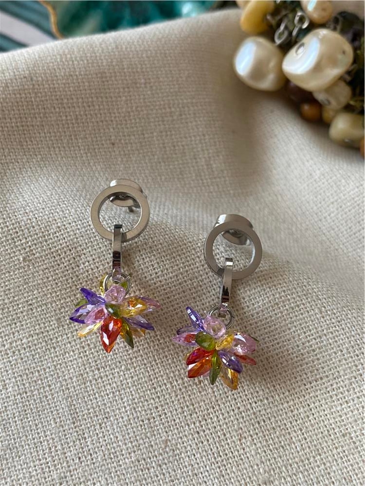 Çelik Silver Mini Lotus Küpe