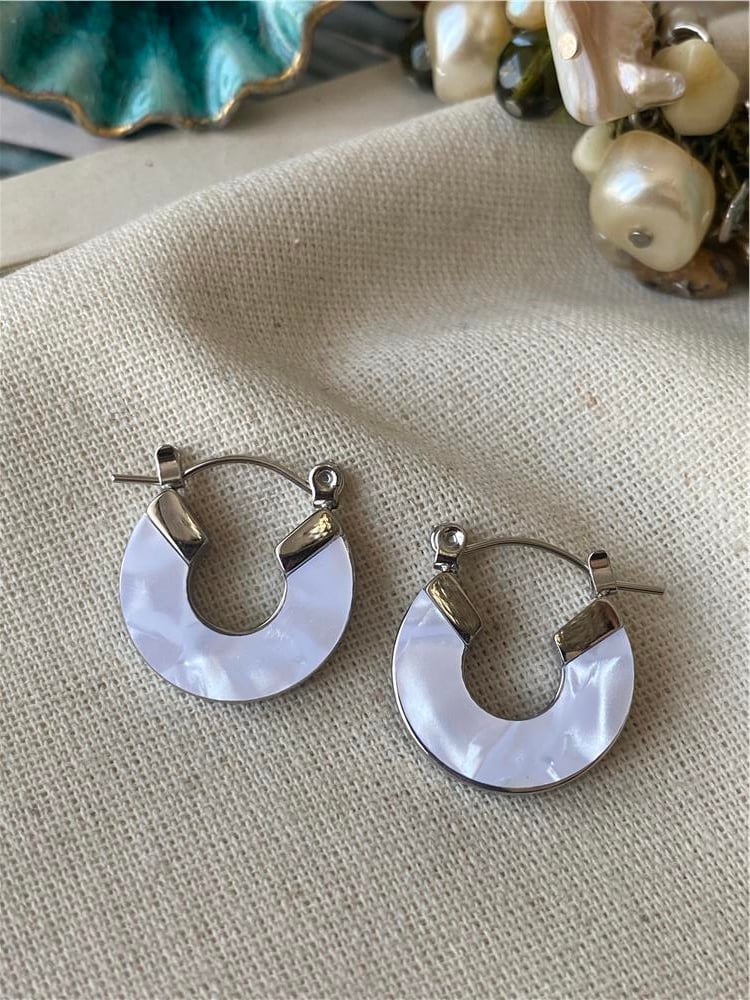 Çelik Silver Quarter Küpe