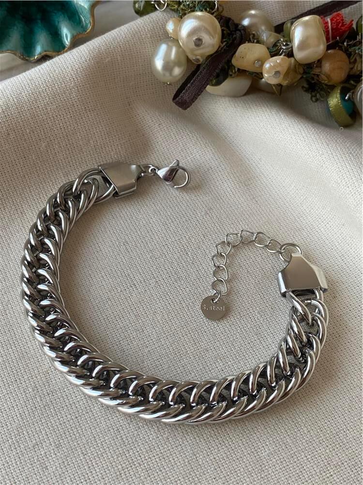 Çelik Silver Sık Örme Bileklik
