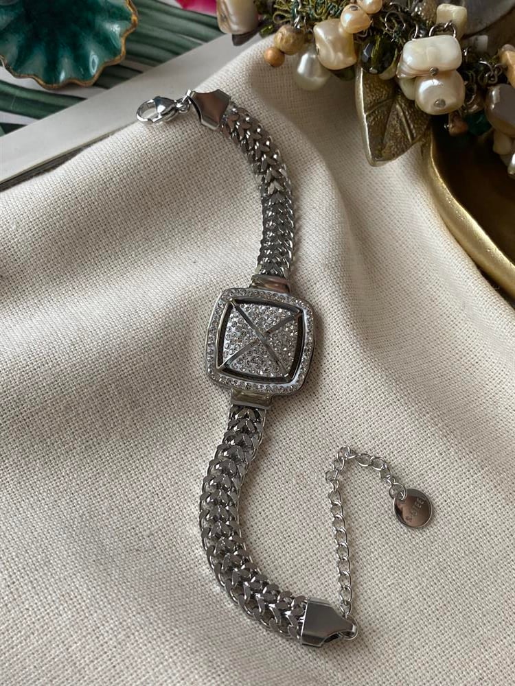 Çelik Silver Stone Bileklik
