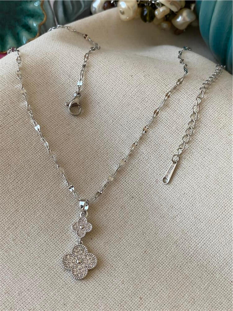 Çelik Silver Taşlı Luv Kolye