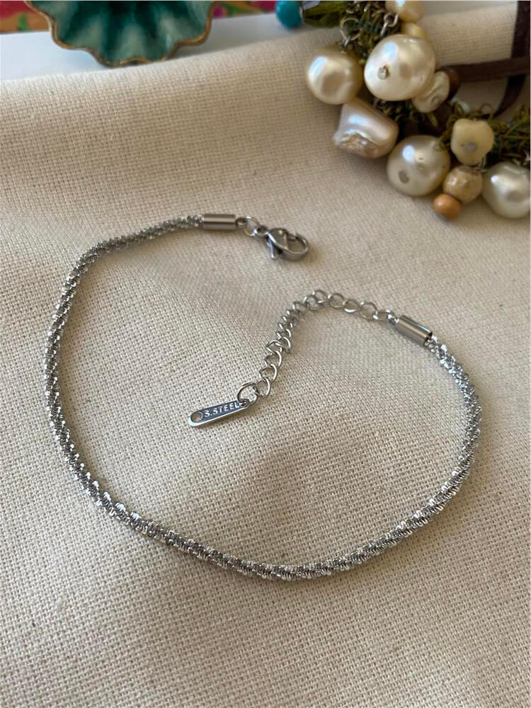 Çelik Silver Tırtıklı Halhal