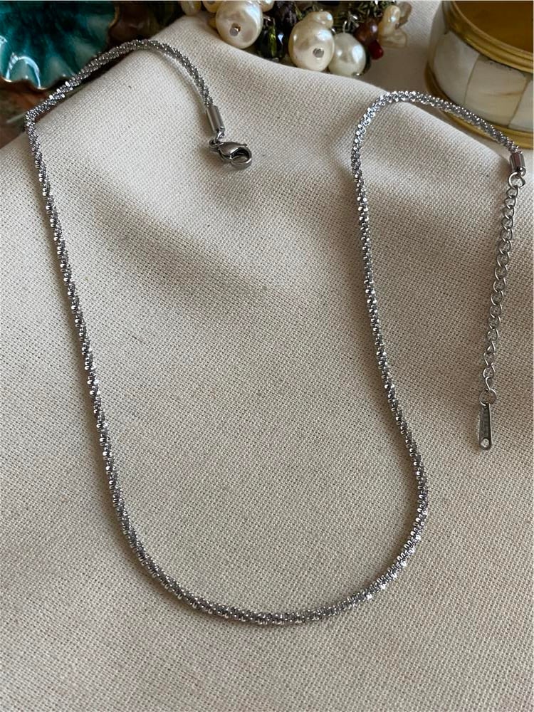 Çelik Silver Tırtıklı Kolye