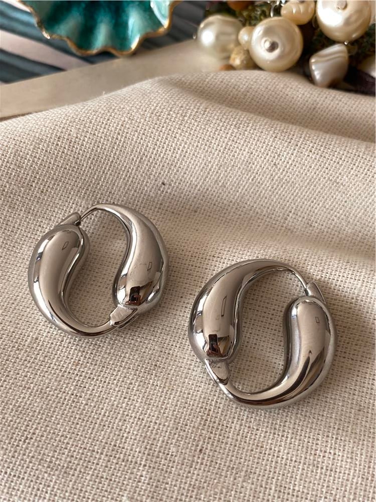 Çelik Silver Yin Yang Küpe