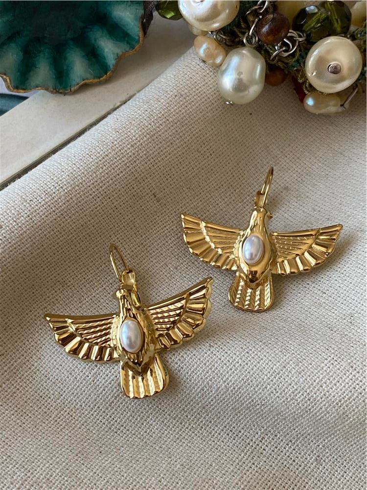 Çelik Simurg Küpe