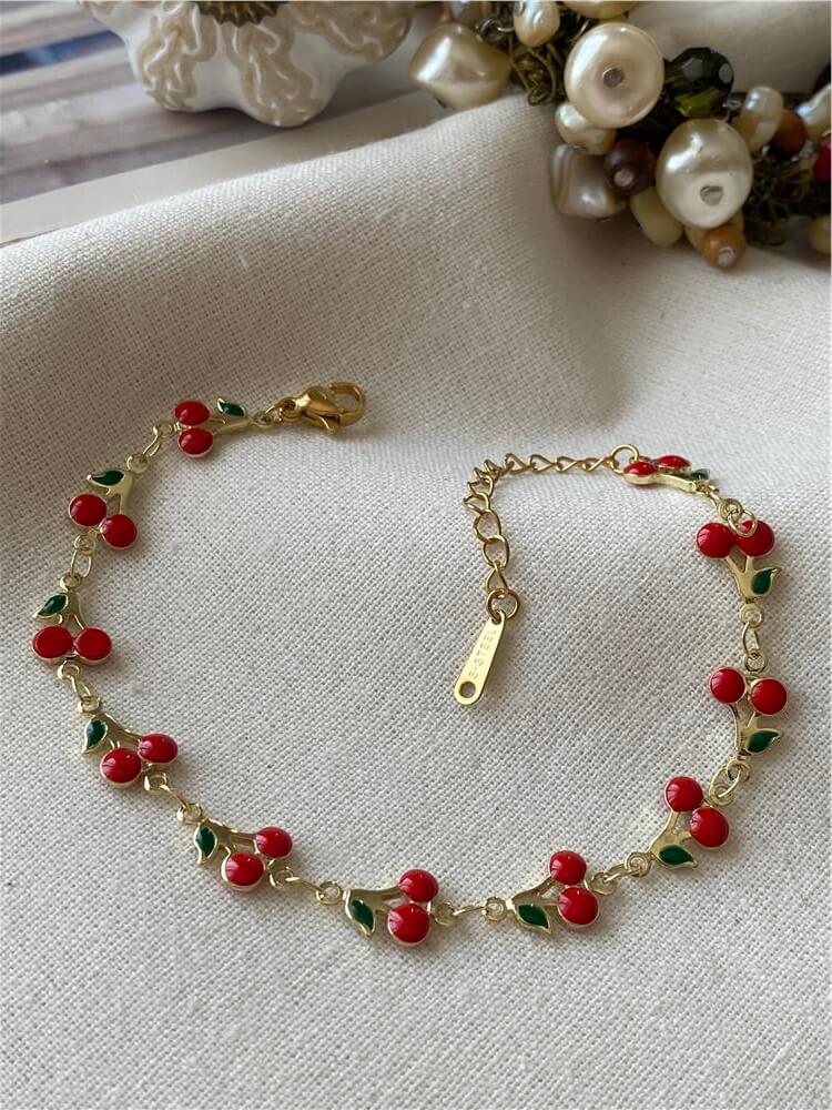 Çelik Sıralı Kiraz Bileklik