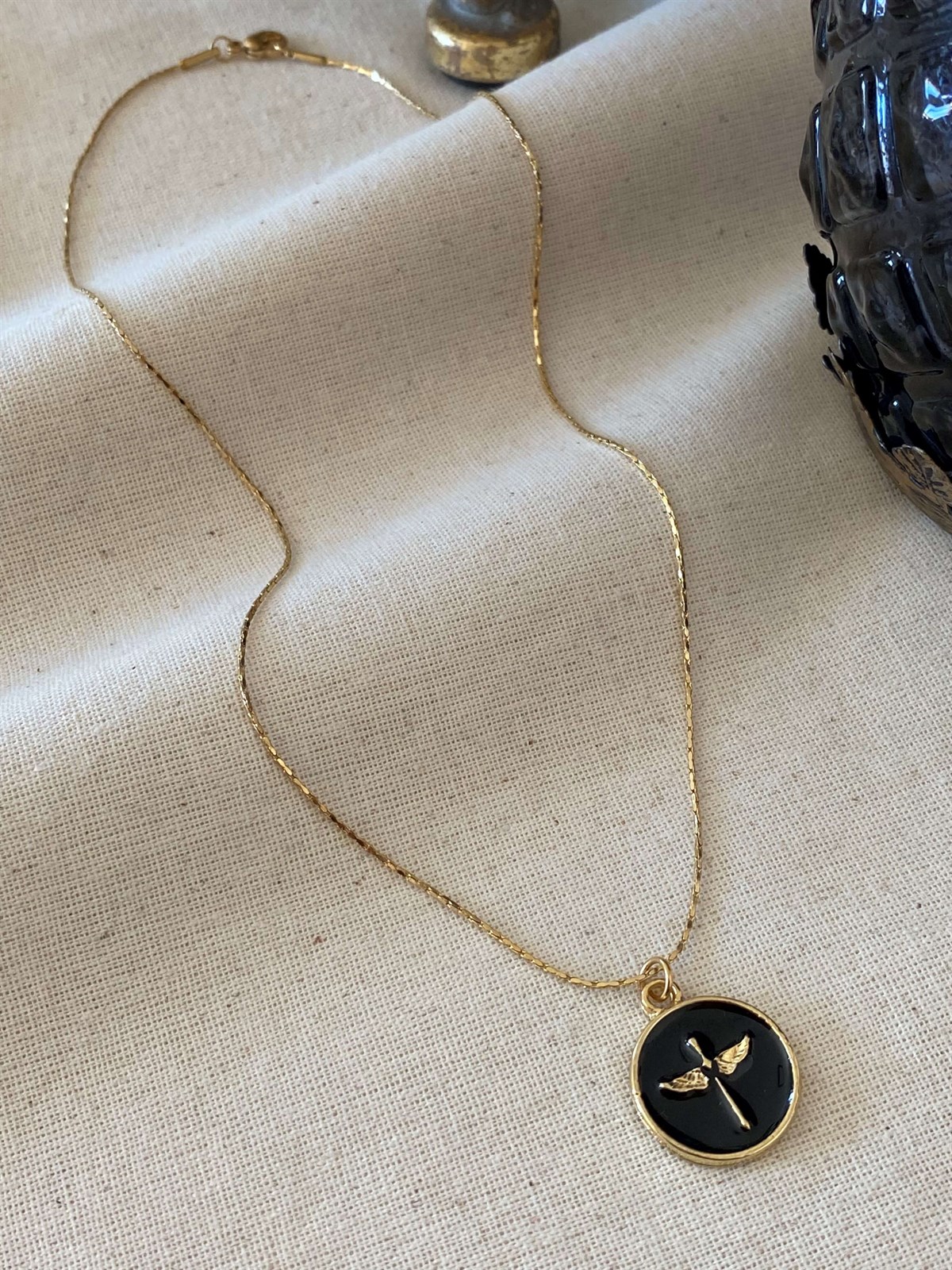 Çelik Siyah Tasarım Kolye