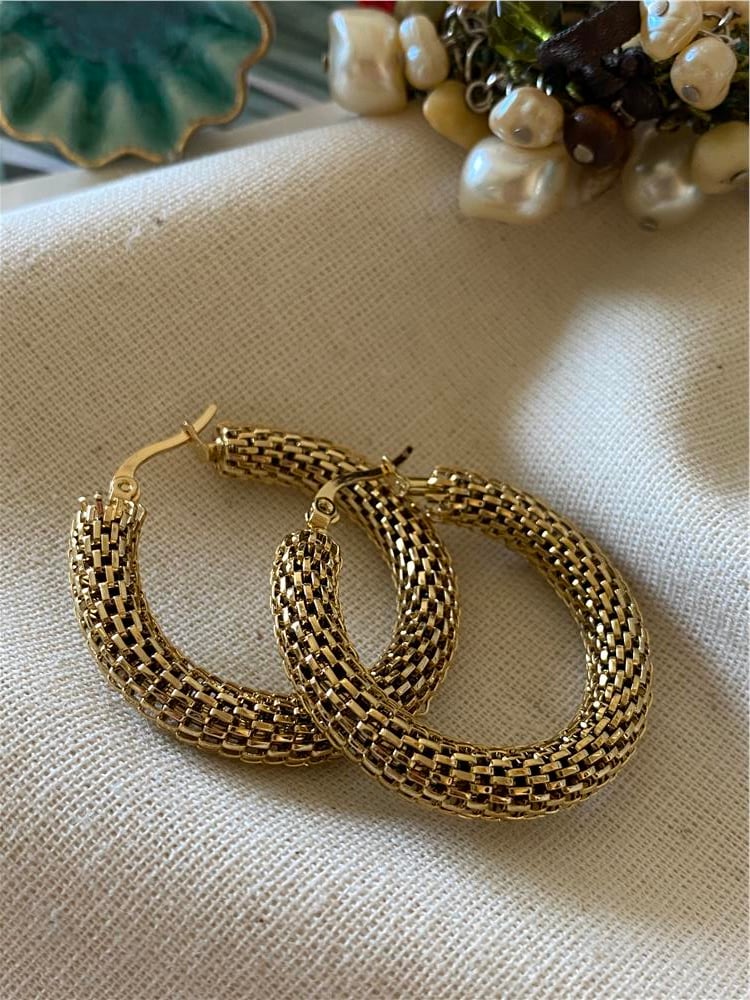 Çelik Snake Desen Küpe