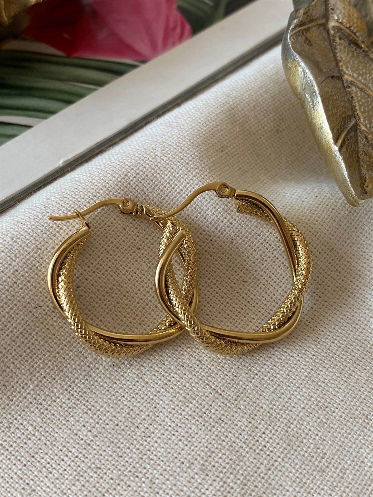 Çelik Snake Örgü Küpe