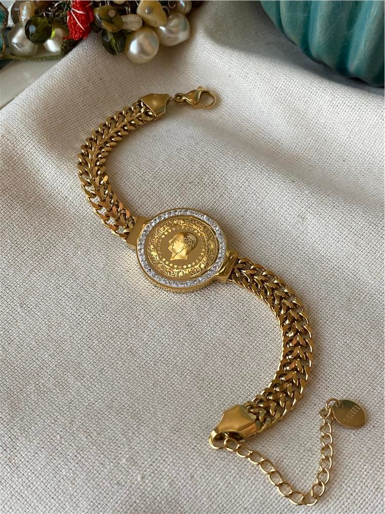 Çelik Taşlı Ata Çift Örme Bileklik