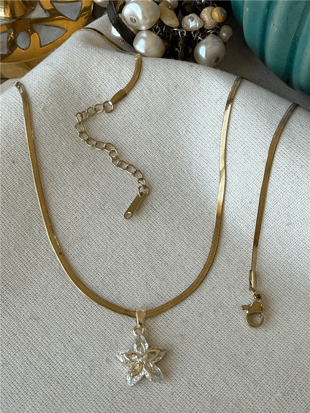 Çelik Taşlı Floris Kolye