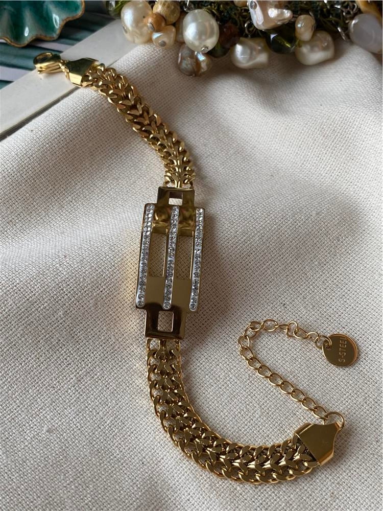 Çelik Taşlı Kaburga Bileklik